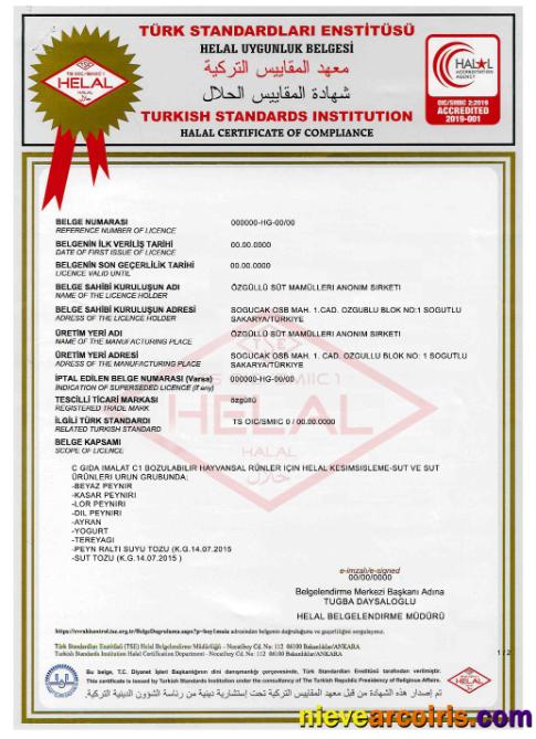 Turkish Standards Institution certificate